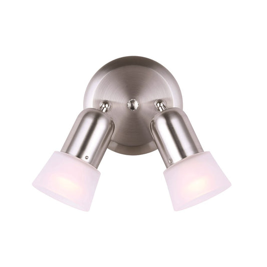 Canarm Omni 13in 2-Light Track Light | Brushed Pewter and Frosted Swirl Glass | Kitchen & Living Room | 13 x 5 x 5 in | Model ICW5251