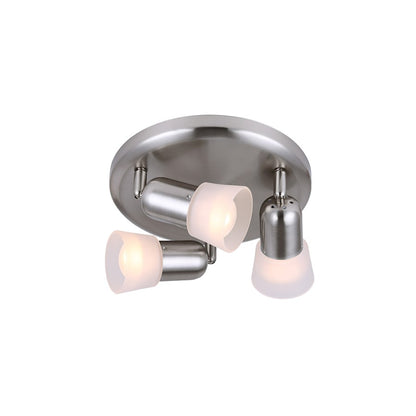 Canarm Omni 3-Light Track Light | Brushed Pewter Steel and Frost Glass | Kitchen Island & Living Room | 5 x 5 x 7 in | Model ICW5351