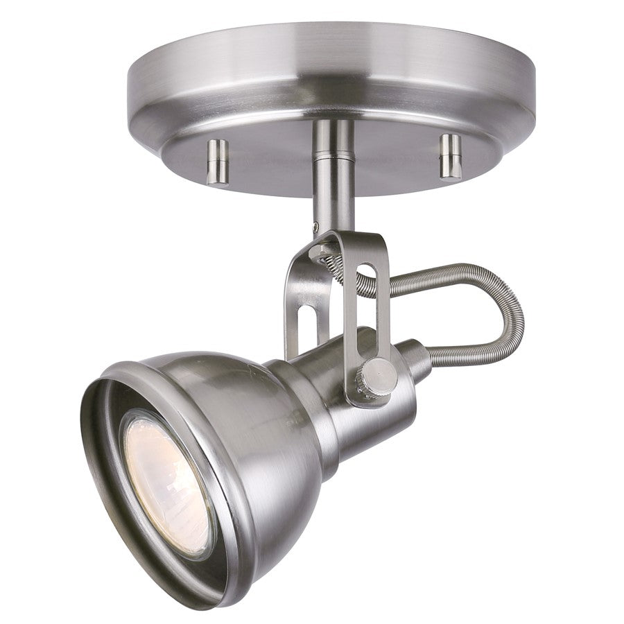 Canarm Polo 1-Light Track Light | Brushed Nickel Metal | Kitchen & Hallway | 5 x 5 x 7 in | Model ICW622A01BN10
