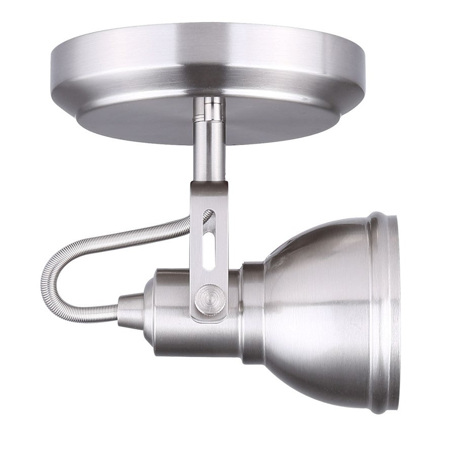 Canarm Polo 1-Light Track Light | Brushed Nickel Metal | Kitchen & Hallway | 5 x 5 x 7 in | Model ICW622A01BN10