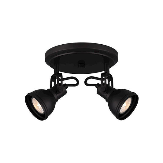 Canarm Polo 8in 2-Light Track Light | Matte Black and Metal | Entryway & Kitchen Island | 8 x 8 x 8 in | Model ICW622A02BK10