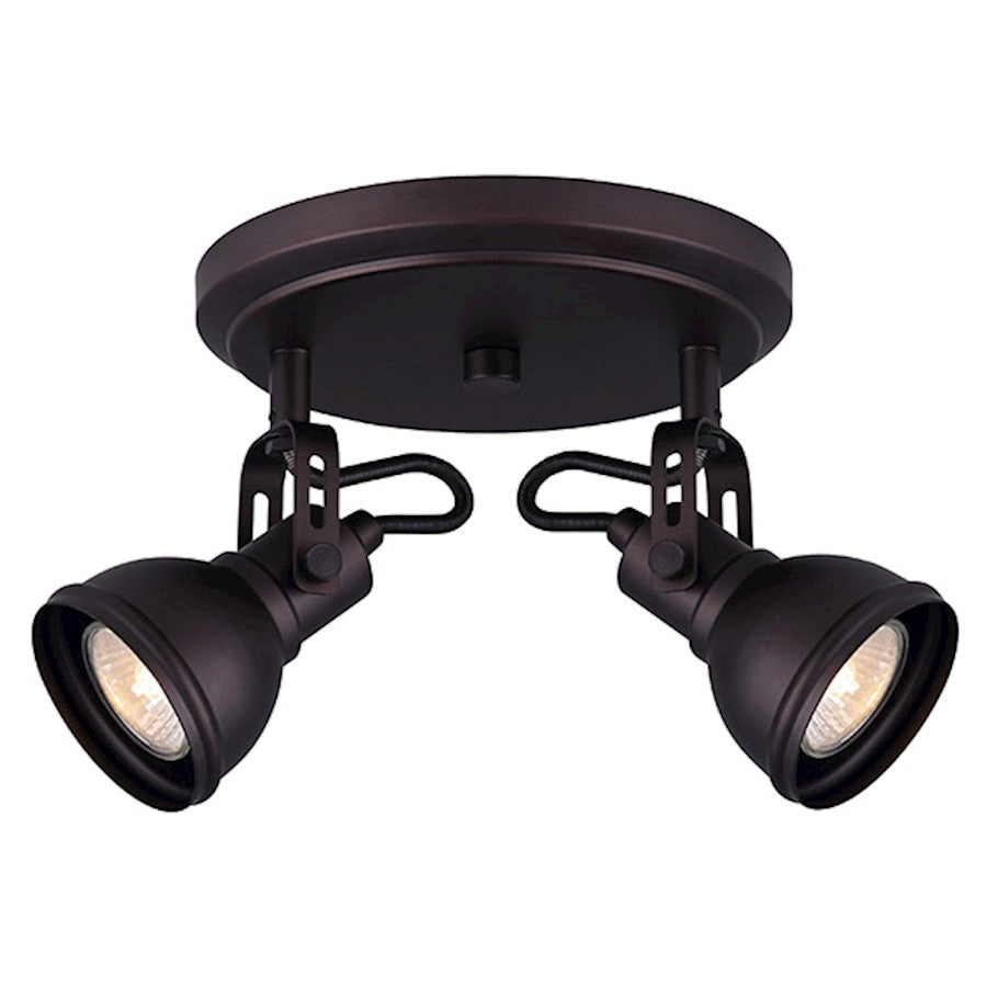 Canarm Polo 8in 2-Light Track Light | Oil Rubbed Bronze and Metal | Entryway & Kitchen Island | 8 x 8 x 7 in | Model ICW622A02ORB10