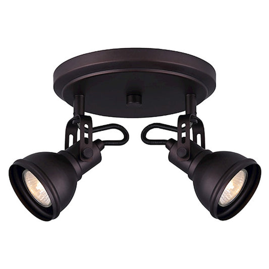 Canarm Polo 8in 2-Light Track Light | Oil Rubbed Bronze and Metal | Entryway & Kitchen Island | 8 x 8 x 7 in | Model ICW622A02ORB10