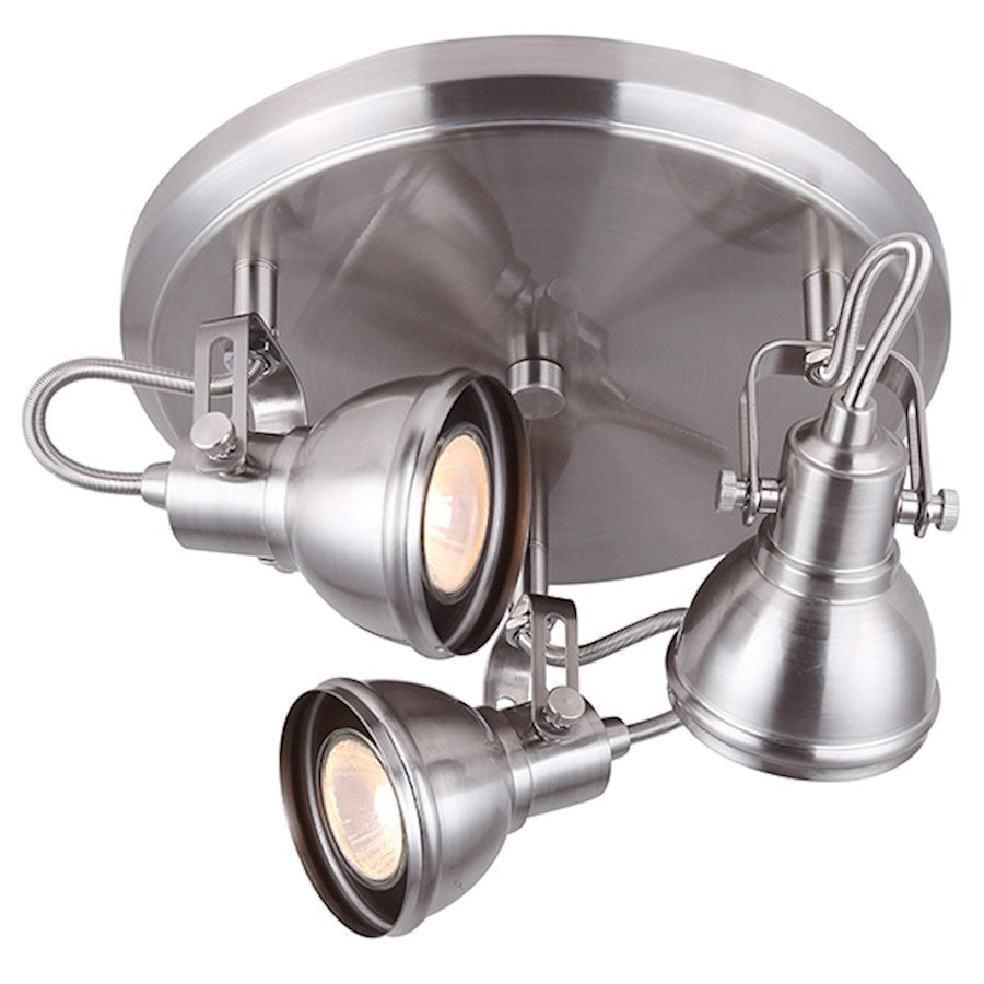 Canarm Polo 3-Light Track Light | Brushed Nickel | Kitchen & Hallway Accent | 10.5in W x 7in H | Model ICW622A03BN10