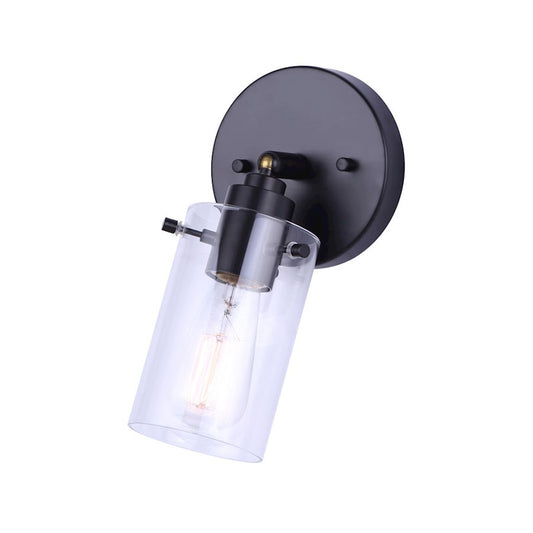 Canarm Joni 1-Light Track Ceiling | Transitional Matte Black and Clear Glass | Kitchen & Living Room Adjustable Track Light | Model ICW759A01BK