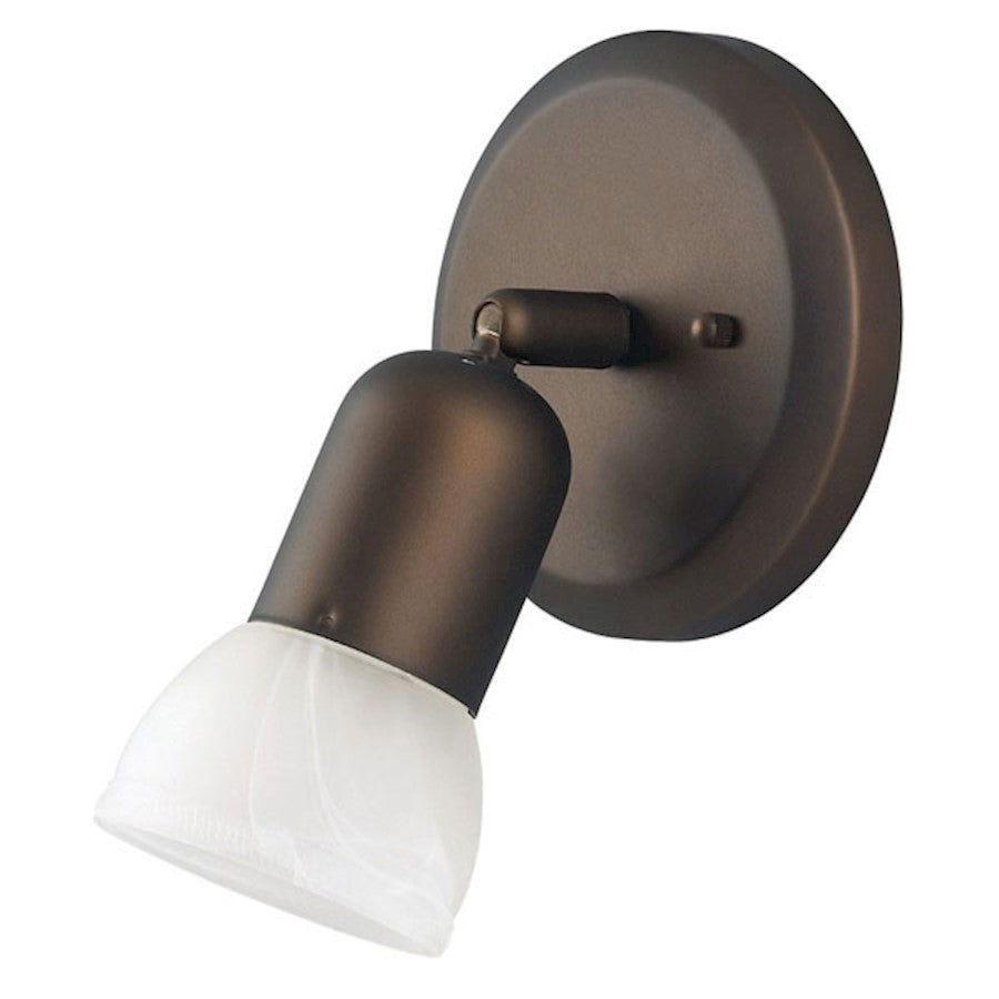 Canarm Jasper 5in 1-Light Flush Mount | Traditional Oil Rubbed Bronze and White Alabaster Glass | Hallway & Bedroom | 5 x 5 x 7 in | Model ICW9113