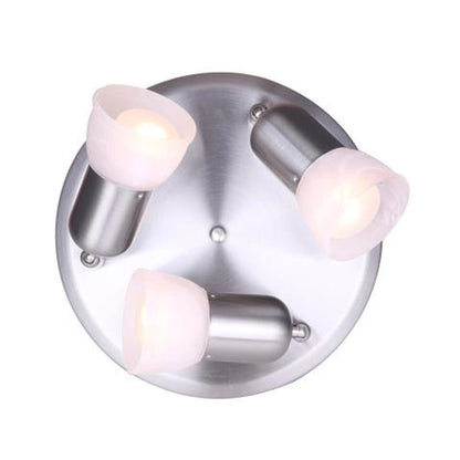 Canarm Jasper 10in 3-Light Flush Mount | Brushed Pewter and White Alabaster Glass | Bedroom & Hallway Ceiling Light | 10 x 10 x 4 in | Model ICW9351
