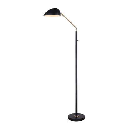Canarm Hinton 67in 1-Light Floor Lamp | Matte Black and Gold Retro Adjustable Head | Living Room & Reading Nook | Model IFL1054A67BKG