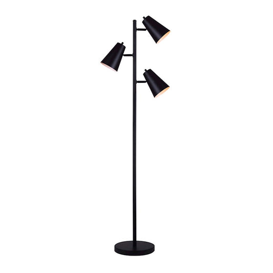 Canarm Orli 67in 3-Light Floor Lamp | Matte Black Adjustable Heads | Office & Bedroom Task Lighting | 18 x 11 x 67 in | Model IFL1056A66BK