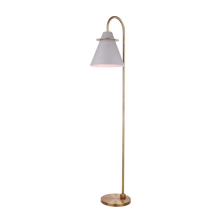 Canarm Talia 66in 1-Light Floor Lamp | Gold and Grey/White Metal | Living Room & Bedroom Reading Light | 12 x 16.25 x 66 in | Model IFL1076A66MGG
