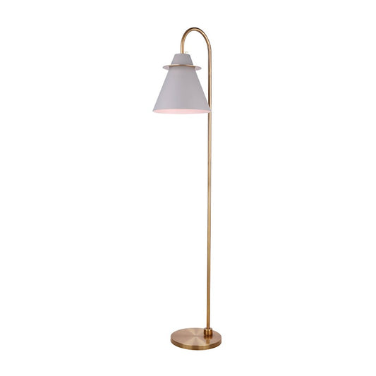 Canarm Talia 66in 1-Light Floor Lamp | Gold and Grey/White Metal | Living Room & Bedroom Reading Light | 12 x 16.25 x 66 in | Model IFL1076A66MGG
