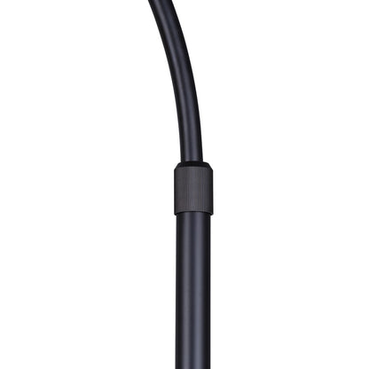 Canarm Bellamy 82in 1-Light Arched Floor Lamp | Mid-Century Matte Black Steel and Black Rattan Shade | Living Room & Bedroom | Model IFL1149A82BK-BPR