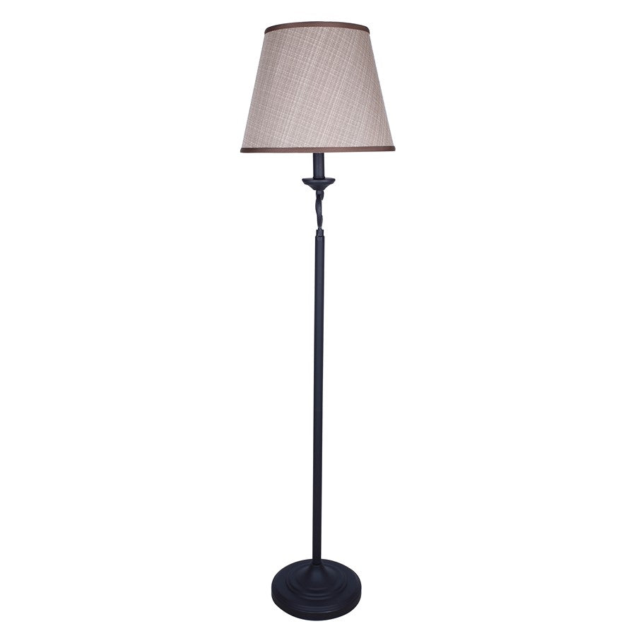 Canarm Havran 60in 1-Light Floor Lamp | Oil Rubbed Bronze and Natural Fabric Shade | Living Room & Bedroom | 13.5 x 21 x 60 in | Model IFL1177A60ORB