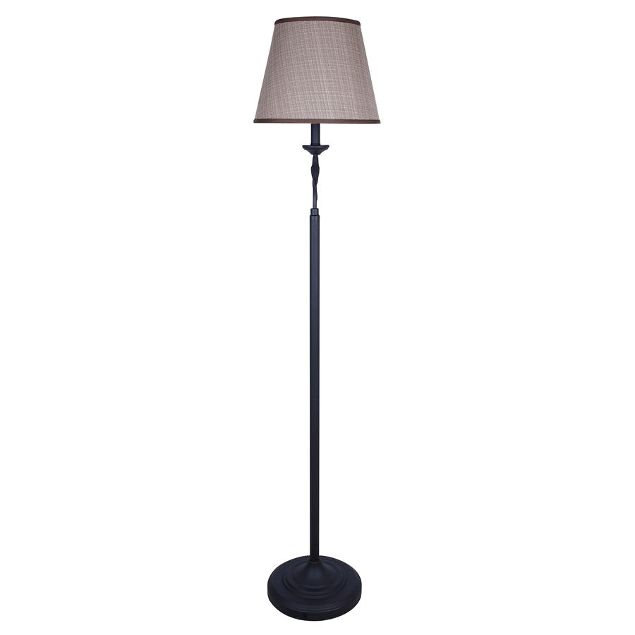Canarm Havran 60in 1-Light Floor Lamp | Oil Rubbed Bronze and Natural Fabric Shade | Living Room & Bedroom | 13.5 x 21 x 60 in | Model IFL1177A60ORB