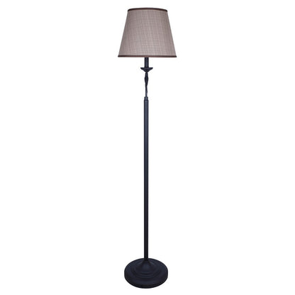 Canarm Havran 60in 1-Light Floor Lamp | Oil Rubbed Bronze and Natural Fabric Shade | Living Room & Bedroom | 13.5 x 21 x 60 in | Model IFL1177A60ORB