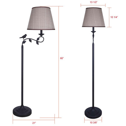 Canarm Havran 60in 1-Light Floor Lamp | Oil Rubbed Bronze and Natural Fabric Shade | Living Room & Bedroom | 13.5 x 21 x 60 in | Model IFL1177A60ORB