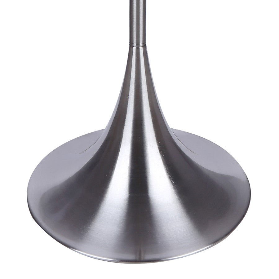 Canarm Clara 61in 2-Light Floor Lamp | Brushed Nickel and White Fabric Shade | Living Room & Bedroom | 19 x 19 x 61 in | Model IFL2122B61BN