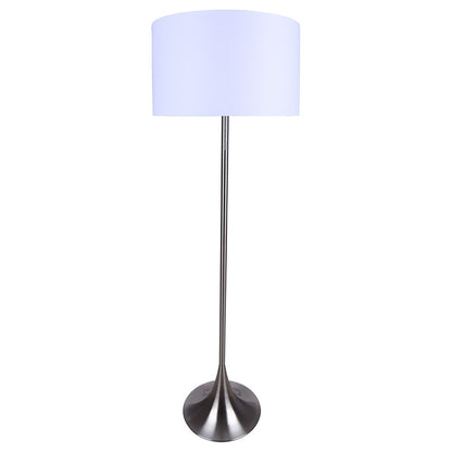 Canarm Clara 61in 2-Light Floor Lamp | Brushed Nickel and White Fabric Shade | Living Room & Bedroom | 19 x 19 x 61 in | Model IFL2122B61BN