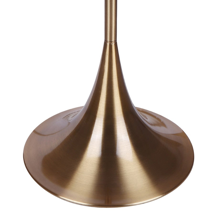 Canarm Clara 61in 2-Light Floor Lamp | Gold and White Fabric Shade | Living Room & Bedroom | 19 x 19 x 61 in | Model IFL2122B61GD