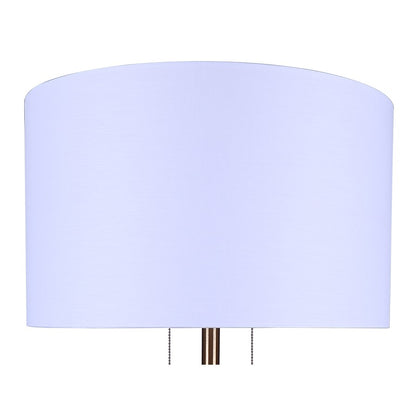 Canarm Clara 61in 2-Light Floor Lamp | Gold and White Fabric Shade | Living Room & Bedroom | 19 x 19 x 61 in | Model IFL2122B61GD