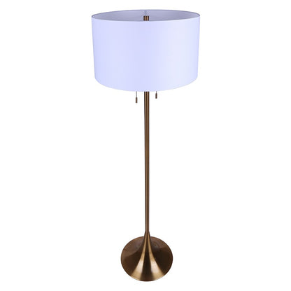 Canarm Clara 61in 2-Light Floor Lamp | Gold and White Fabric Shade | Living Room & Bedroom | 19 x 19 x 61 in | Model IFL2122B61GD