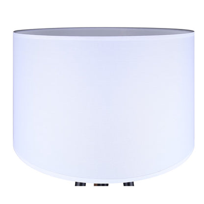 Canarm Cameram 62.5in 1-Light Floor Lamp | Matte Black and Faux Woodgrain Metal with White Fabric Shade | Living Room, Bedroom | Model IFL2126B62BKW