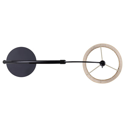Canarm Merritt 81.75in 1-Light Floor Lamp | Matte Black Metal with Natural Rattan Shade | Living Room, Bedroom & Office | Model IFL2136B82BK