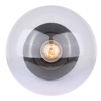 Canarm Camilo 8in 1-Light Flush Mount | Modern Matte Black and Clear Glass | Entryway & Bedroom | 8 x 8 x 9.5 in | Model IFM1029A08BK-CL