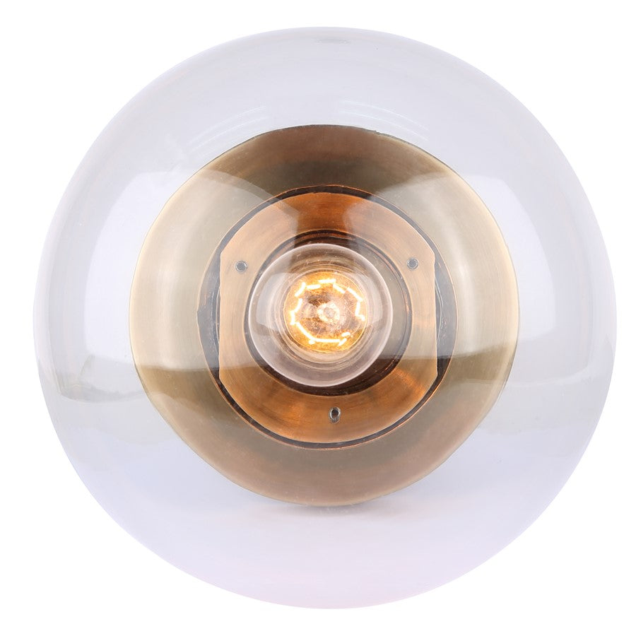 Canarm Camilo 8in 1-Light Flush Mount | Modern Gold and Clear Glass | Entryway & Bedroom | 8 x 8 x 9.5 in | Model IFM1029A08GD-CL