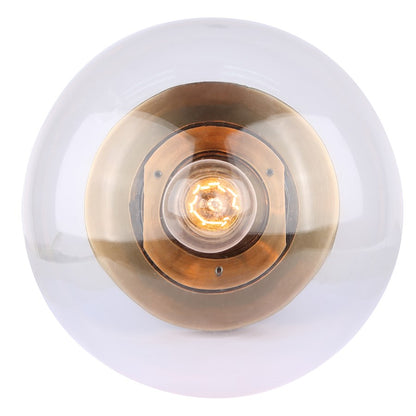 Canarm Camilo 8in 1-Light Flush Mount | Modern Gold and Clear Glass | Entryway & Bedroom | 8 x 8 x 9.5 in | Model IFM1029A08GD-CL