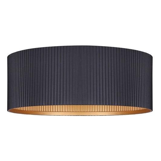 Canarm Rexton 14in 2-Light Flush Mount | Matte Black and Gold Interior | Bedroom & Living Room | 14 x 5 in | Model IFM1119A14BK