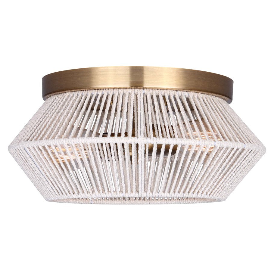 Canarm Willow 13in 2-Light Flush Mount | Gold Metal | Bedroom & Living Room | 13 x 13 x 6.25 in | Model IFM1120A13GD