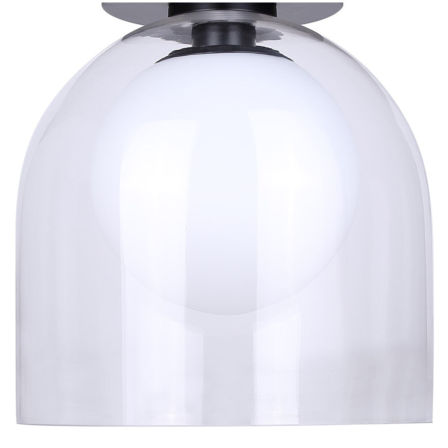 Canarm Pelia 11.88in 1-Light Flush Mount | Matte Black Steel and Clear/Opal Glass | Entryway & Hallway | 11.88 x 11.88 x 13 in | Model IFM1142A12BK