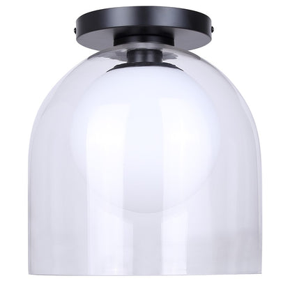 Canarm Pelia 11.88in 1-Light Flush Mount | Matte Black Steel and Clear/Opal Glass | Entryway & Hallway | 11.88 x 11.88 x 13 in | Model IFM1142A12BK