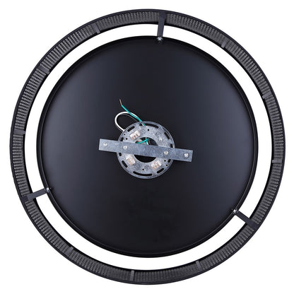 Canarm Bellamy 19in 3-Light Flush Mount | Modern Matte Black and Natural Rattan Shade | Bedroom & Kitchen | 19 x 19 x 8 in | Model IFM1149A19BK