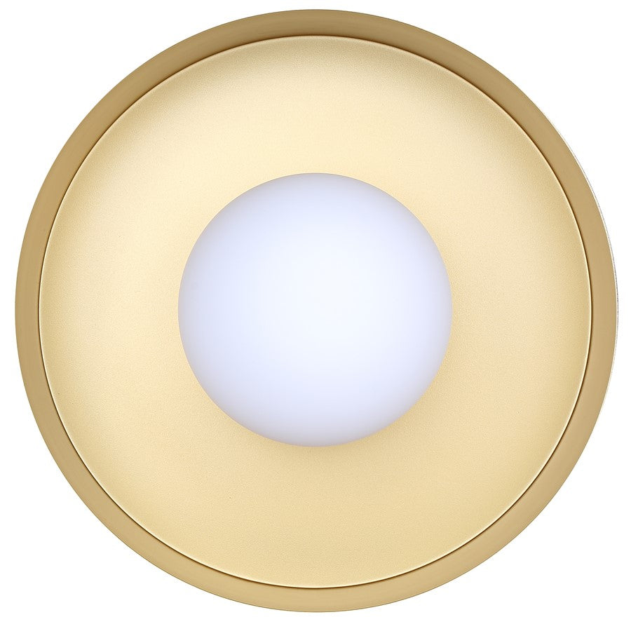 Canarm Daylon 12in 1-Light Flush Mount | Mid-Century Matte Black and Gold Interior Opal Glass | Bedroom & Living Room | Model IFM1150A13BK