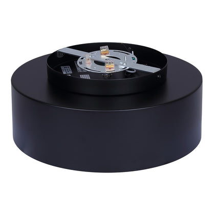 Canarm Daylon 12in 1-Light Flush Mount | Mid-Century Matte Black and Gold Interior Opal Glass | Bedroom & Living Room | Model IFM1150A13BK