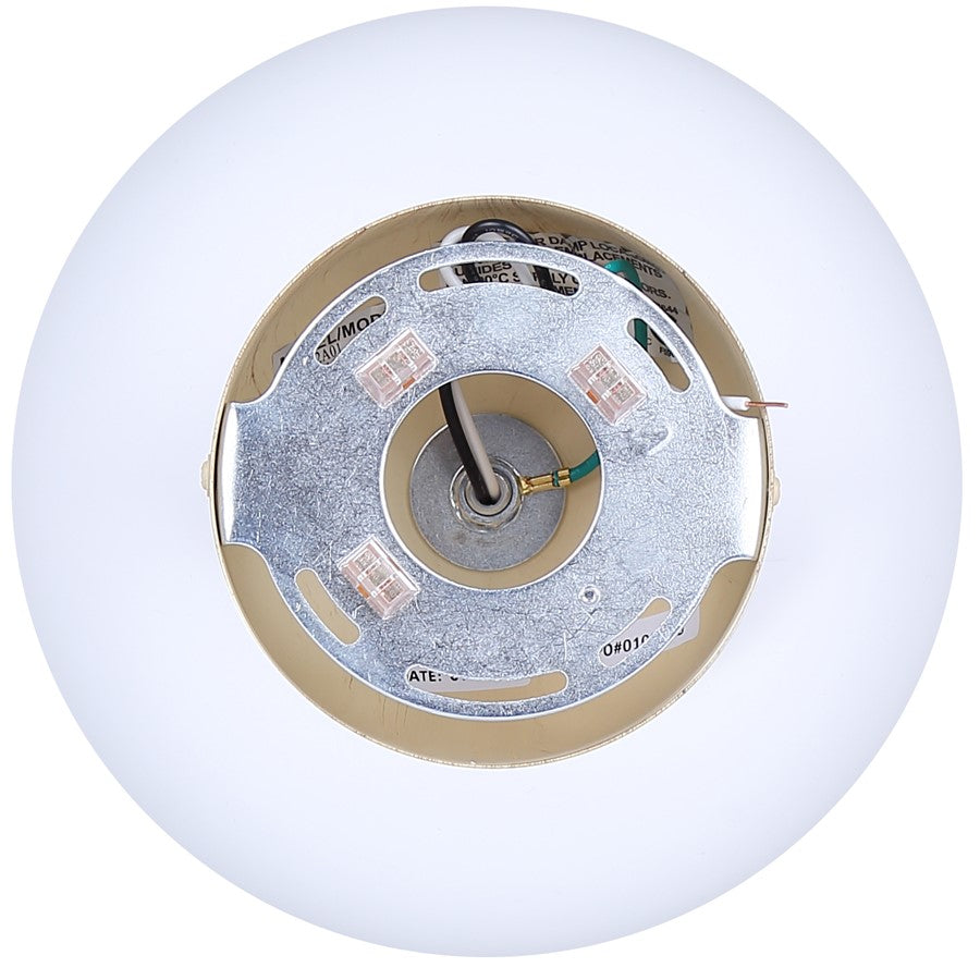 Canarm Caleb 9in 1-Light Flush Mount | Modern Matte White and Natural Wood Accent | Bedroom & Hallway | 9 x 9 x 8 in | Model IFM1152A09WHW