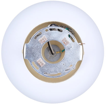 Canarm Caleb 9in 1-Light Flush Mount | Modern Matte White and Natural Wood Accent | Bedroom & Hallway | 9 x 9 x 8 in | Model IFM1152A09WHW
