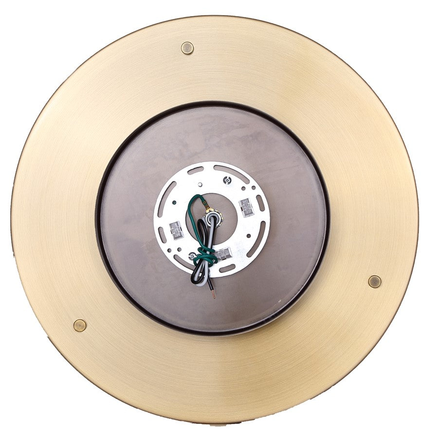 Canarm Kinslea 14in 3-Light Flush Mount | Mid-Century Gold and Opal Ribbed Glass | Bedroom & Living Room | 14 x 14 x 7 in | Model IFM1165A14GD
