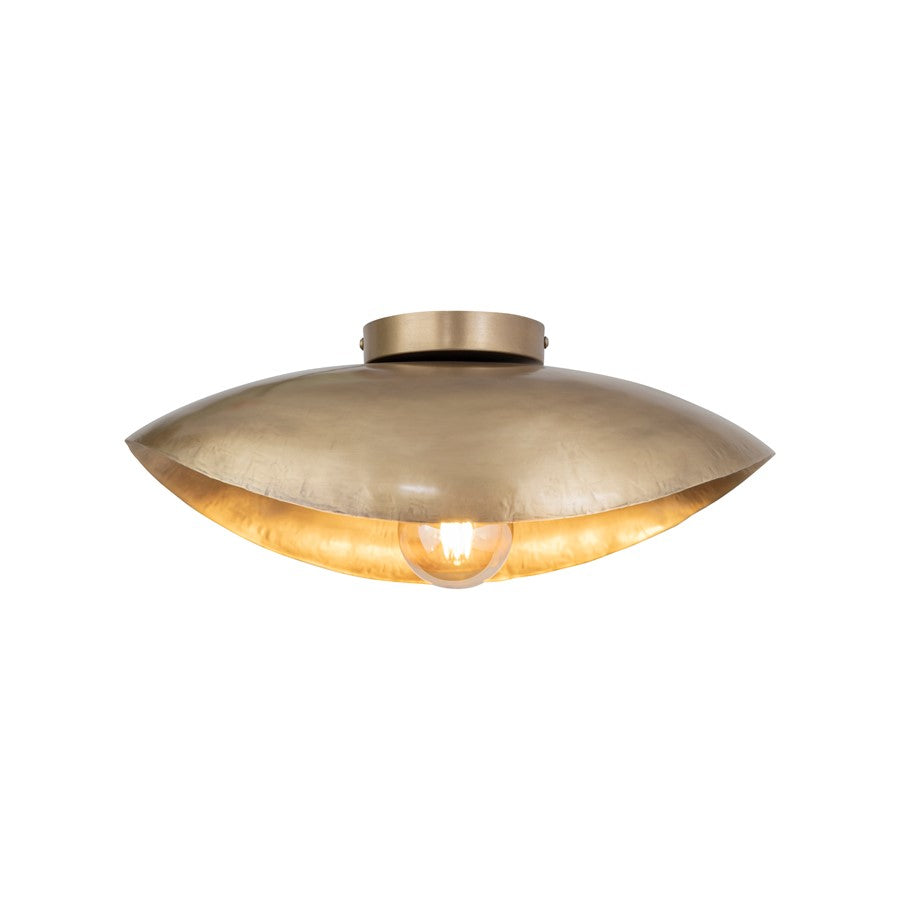 Canarm Maverick 17.75in 1-Light Flush Mount | Antique Brass Iron | Entryway & Hallway | 17.75 x 12.8 x 6.5 in | Model IFM1182A17AB