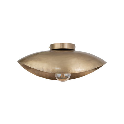 Canarm Maverick 17.75in 1-Light Flush Mount | Antique Brass Iron | Entryway & Hallway | 17.75 x 12.8 x 6.5 in | Model IFM1182A17AB