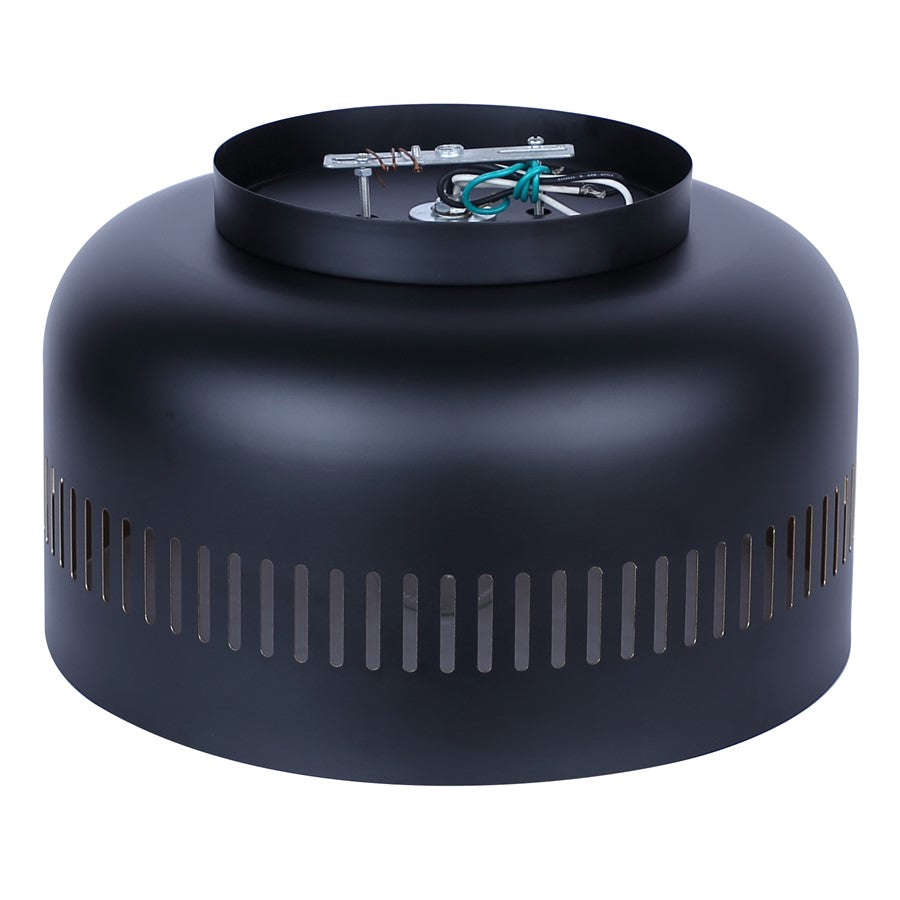 Canarm Miles 13in 1-Light Flush Mount | Matte Black Steel with Gold Interior | Kitchen & Bedroom | 13 x 13 x 7.5 in | Model IFM1207A13BK