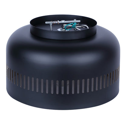 Canarm Miles 13in 1-Light Flush Mount | Matte Black Steel with Gold Interior | Kitchen & Bedroom | 13 x 13 x 7.5 in | Model IFM1207A13BK
