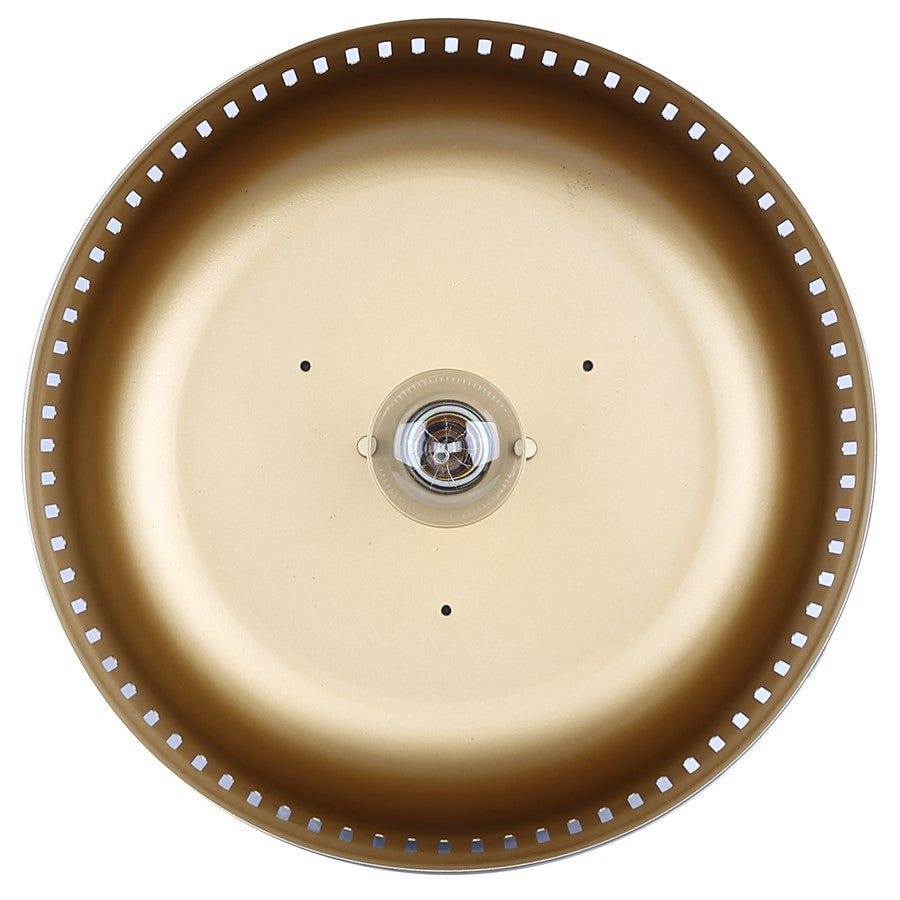 Canarm Miles 13in 1-Light Flush Mount | Matte Black Steel with Gold Interior | Kitchen & Bedroom | 13 x 13 x 7.5 in | Model IFM1207A13BK