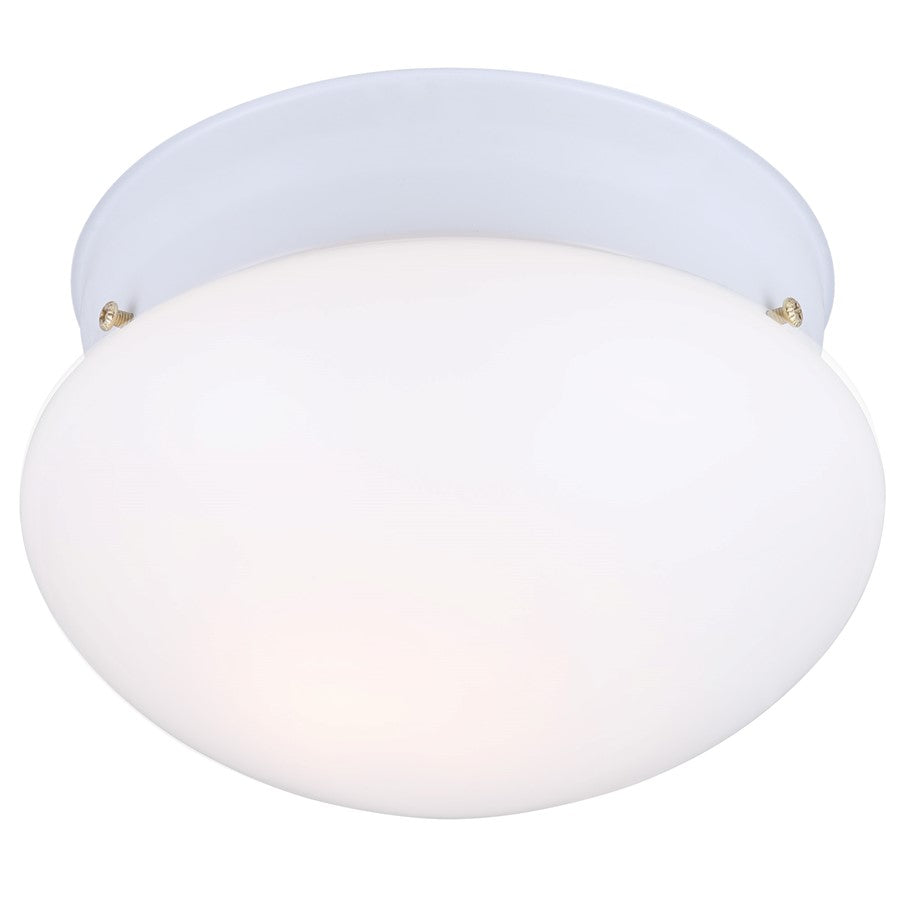 Canarm Madison 7.5in 1-Light Flush Mount | White Metal with Opal Glass | Hallway & Bedroom | 7.5 x 7.5 x 4.75 in | Model IFM13711
