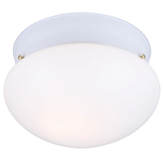 Canarm Madison 7.5in 1-Light Flush Mount | White Metal with Opal Glass | Hallway & Bedroom | 7.5 x 7.5 x 4.75 in | Model IFM13711
