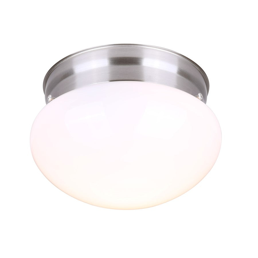 Canarm Madison 7in 1-Light Flush Mount | Brushed Nickel and Opal Glass | Hallway & Bedroom | 7 x 7 x 4 in | Model IFM137BN