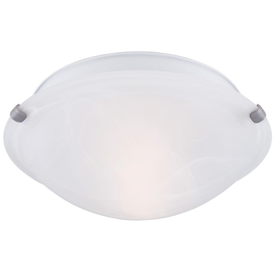 Canarm Madison 12in 2-Light Flush Mount | Brushed Pewter and Alabaster Glass | Hallway & Kitchen | 12 x 12 x 4 in | Model IFM161251