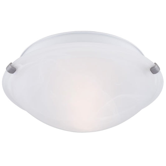 Canarm Madison 12in 2-Light Flush Mount | Brushed Pewter and Alabaster Glass | Hallway & Kitchen | 12 x 12 x 4 in | Model IFM161251